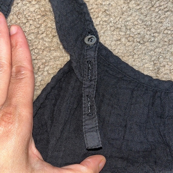 Xirena Rumer Scoop Neck Flutter Sleeve Gauze Tiered Midi Dress Black XL - Picture 9 of 11